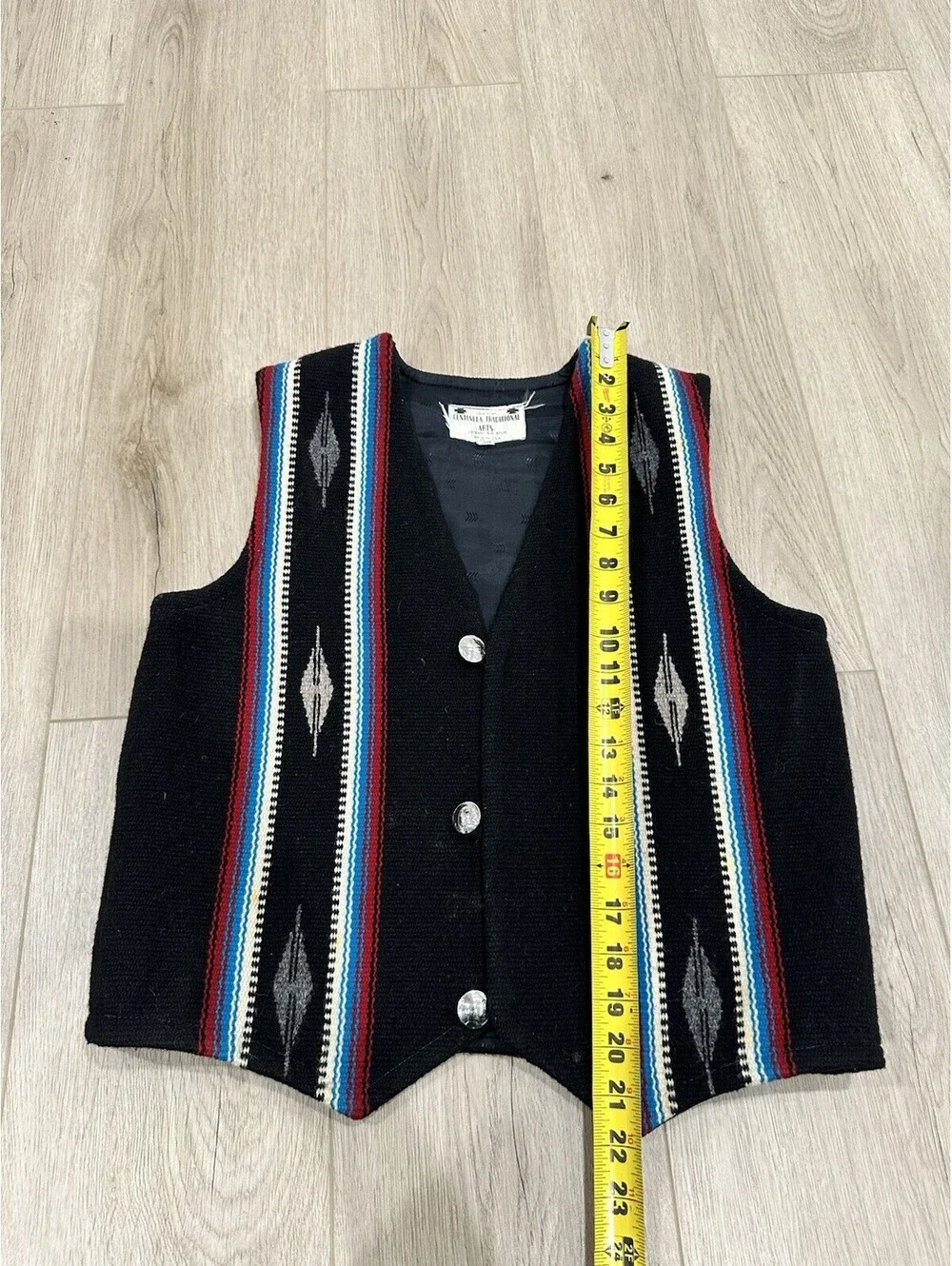 Ceremonial Native American Wool Vest Centinela Traditional Arts Chimayo Size 36